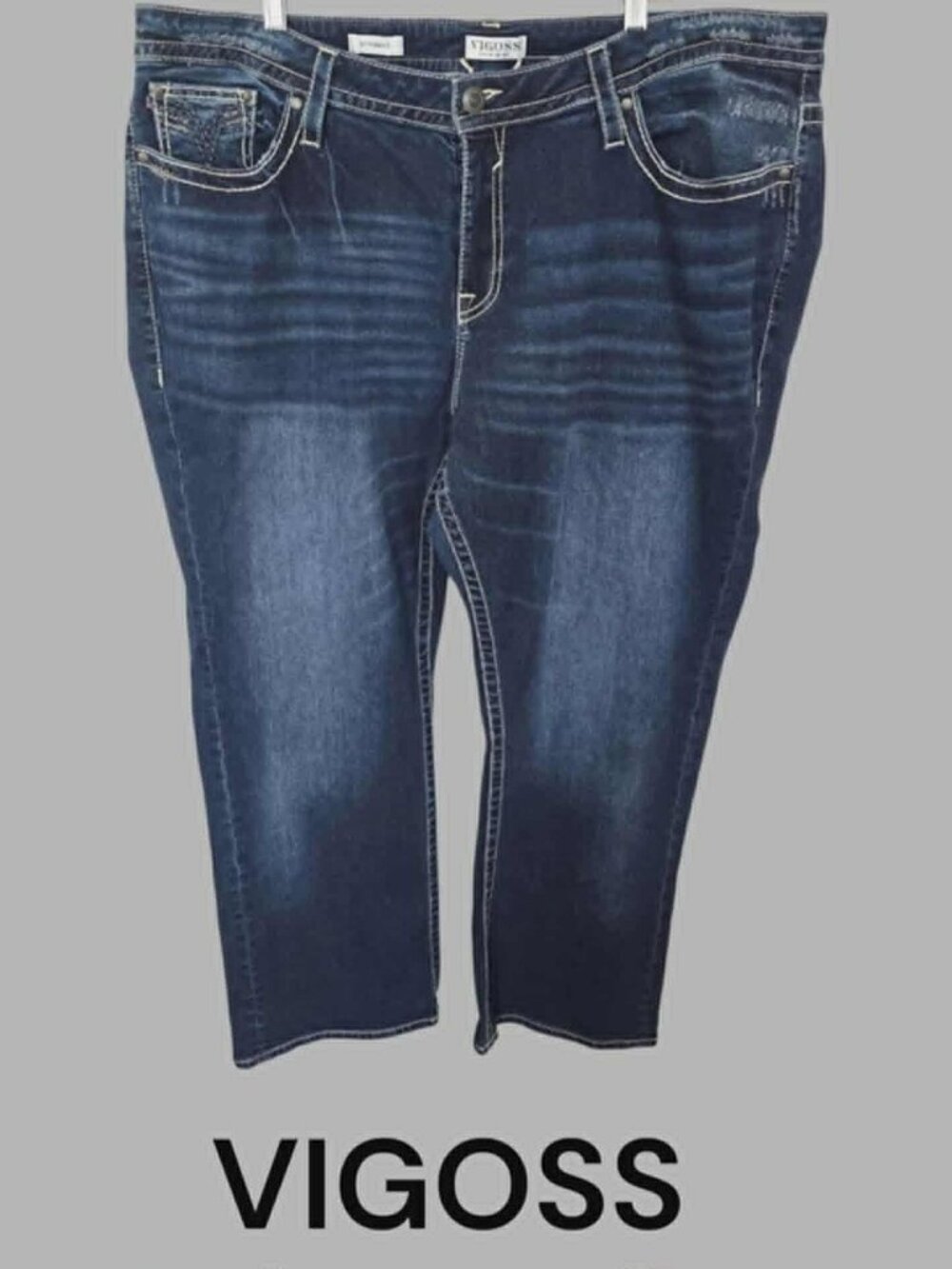 Vigoss Dark Wash Straight Leg Denim Jeans Womens Plus 24